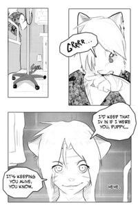 Rating: Safe Score: 0 Tags: 2:3 ambiguous_gender bed clothed clothing comic corablue dialogue domestic_cat e621 english_text felid feline felis fur furniture greyscale hospital hospital_bed intravenous mammal monochrome text User: bunchy7s