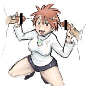 Rating: Explicit Score: 0 Tags: 1:1 artist_request blush brigette_(pokemon) brown_eyes brown_hair censored double_handjob facial female handjob human human_only male penis pokemon pokemon_box_ruby_&amp;_sapphire rule34 skirt straight User: bunchy7s