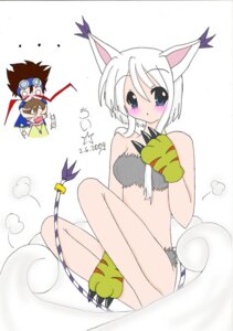 Rating: Questionable Score: 0 Tags: 2009 accessory alternate_species animal_humanoid bandai_namco blood blue_eyes blush bodily_fluids brown_hair cat_humanoid claws clothed clothing covering covering_eyes covering_face digidestined digimon digimon_(species) digimon_humanoid digimorph e621 ear_tuft ellipsis eyewear felid felid_humanoid feline feline_humanoid female fur furgonomics gatomon gloves goggles group hair handwear hikari_kamiya human humanoid humanoidized japanese_text jewelry male mammal mammal_humanoid midriff nosebleed patsuchii ring shocked simple_background skimpy taichi_kamiya tail tail_accessory tail_jewelry tail_ring text tuft white_background white_hair User: bunchy7s