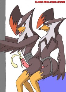 Rating: Explicit Score: 0 Tags: 2008 against_wall animal_genitalia arm_support avian belt cum dark_moltres furry hair_over_eyes male male_only multiple_males open_mouth penis pokemon pokemon_(species) pokemon_dppt rule34 sitting_down staraptor straight_hair yaoi User: bunchy7s