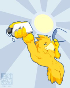 Rating: Questionable Score: 0 Tags: abstract_background anthro avian deal_with_it digital_media_(artwork) e621 eyewear feathers glasses male simple_background solo suntan_lotion yellow_body yellow_feathers zaush User: bunchy7s