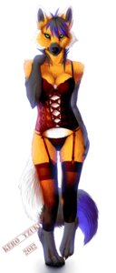 Rating: Safe Score: 0 Tags: 2012 4_toes anthro barefoot biped black_body black_fur black_hair black_sclera blue_hair breasts bustier canid canine claws cleavage clothed clothing e621 facial_markings fangs feet female fluffy fluffy_tail full-length_portrait fur garter_straps green_eyes hair head_markings hi_res kero_tzuki legwear lingerie looking_at_viewer mammal maned_wolf markings multicolored_body multicolored_fur multicolored_hair muzzle_(marking) orange_body orange_fur panties portrait sabine_(lykenzealot) simple_background smile snout snout_markings solo stockings tail teddiette teeth toe_claws toes two_tone_hair underwear white_background white_body white_fur User: bunchy7s