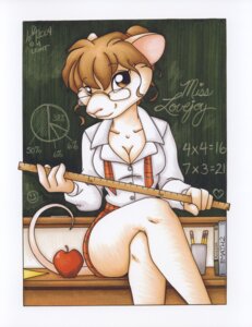 Rating: Safe Score: 0 Tags: 2004 4_fingers absurd_res anthro apple biped book border bottomwear breasts brown_eyes brown_hair chalkboard chart cleavage clothed clothing crossed_legs desk e621 eyewear female fingers food front_view fruit fur furniture glasses graph hair hi_res holding_object holding_ruler house_mouse information_board looking_at_viewer mammal math michele_light mouse murid murine on_table pencil_(object) pie_chart plant rodent ruler signature sitting skimpy skirt smile smiley_face solo table tail teacher traditional_media_(artwork) writing_utensil User: bunchy7s