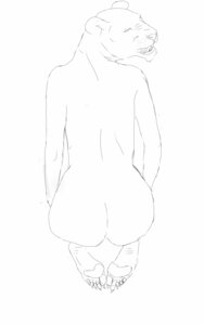 Rating: Questionable Score: 0 Tags: 2014 5:8 anthro biped bonyfox butt claws e621 felid female fur hi_res kneeling lion mammal monochrome open_mouth pantherine paws simple_background sketch solo teeth User: bunchy7s