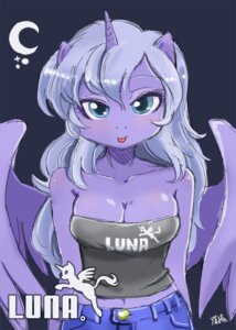 Rating: Safe Score: 0 Tags: anthro anthrofied big_breasts blue_body blue_feathers blue_hair bottomwear breasts cleavage clothed clothing cutie_mark denim denim_bottomwear denim_clothing e621 equid equine feathered_wings feathers female friendship_is_magic hair hasbro horn jeans long_hair mammal my_little_pony mythological_creature mythological_equine mythology pants parody princess_luna_(mlp) purple_body shepherd0821 shirt solo topwear winged_unicorn wings User: bunchy7s