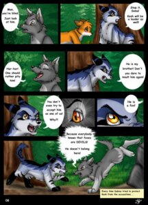Rating: Safe Score: 0 Tags: canid canine canis comic dialogue dubius e621 english_text feral fox group kesh_(ruki) male mammal nature outside quadruped rukifox soma tail text watermark wolf User: bunchy7s
