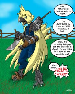 Rating: Safe Score: 0 Tags: anthro armor avian beak buster_sword catmonkshiro chocobo cloud cloud_strife detailed_background dialogue e621 english_text feathered_wings feathers final_fantasy final_fantasy_vii grass grass_field male melee_weapon outside plant sky solo species_transformation square_enix sword text transformation wark weapon wings yellow_body yellow_feathers User: bunchy7s Rating: Safe Score: 0 Tags: anthro armor avian beak buster_sword catmonkshiro chocobo cloud cloud_strife detailed_background dialogue e621 english_text feathered_wings feathers final_fantasy final_fantasy_vii grass grass_field male melee_weapon outside plant sky solo species_transformation square_enix sword text transformation wark weapon wings yellow_body yellow_feathers User: bunchy7s