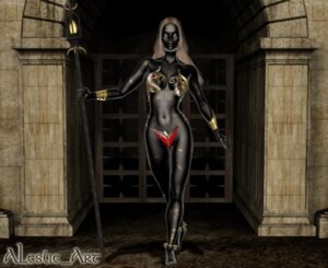 Rating: Questionable Score: 0 Tags: abs black_skin blonde_hair cage dark_skin drow elf female guard lantern_staff red_panties rule34 skimpy straight_hair User: bunchy7s