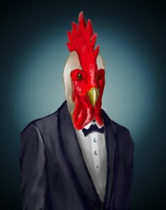 Rating: Safe Score: 0 Tags: anthro avian avian_caruncle beak bird black_tie_(suit) blue_background bow_(feature) bow_tie chicken clothed clothing comb_(anatomy) dewlap_(anatomy) e621 galliform gradient_background head_crest male phasianid simple_background solo suit unknown_artist wattle User: bunchy7s