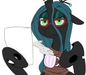 Rating: Safe Score: 0 Tags: arthropod beverage changeling_(mlp) e621 female feral food friendship_is_magic green_eyes hasbro horn my_little_pony paper queen_chrysalis_(mlp) reaction_image solo sunibee tea User: bunchy7s