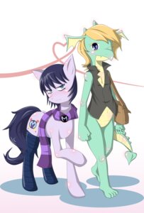 Rating: Safe Score: 0 Tags: 2013 black_hair blonde_hair blue_eyes clothing corey_powell cutie_mark dragon duo e621 equid equine fan_character female feral hair hannia-san hasbro horse legwear mammal merriwether_williams my_little_pony mythological_creature mythological_scalie mythology pony scalie scarf shirt shoulder_bag stockings tail topwear User: bunchy7s