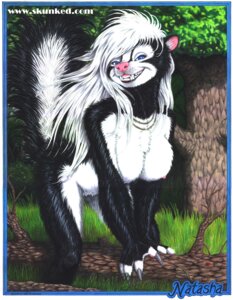Rating: Questionable Score: 0 Tags: 2010 all_fours anthro arthropod beetle bent_over blue_eyes breasts chest_tuft claws cucujoid e621 fangs female field fur grass hair hi_res insect james_m_hardiman jewelry ladybug log long_hair looking_at_viewer mammal mephitid natasha_(jmh) necklace nipples nude outside pink_nose plant raised_tail skunk smile solo tail teeth text tree tuft url white_hair wood User: bunchy7s