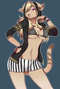 Rating: Questionable Score: 0 Tags: anthro breasts buried_frog clothed clothing e621 felid female hi_res looking_at_viewer mammal midriff nipples open_mouth red_eyes skimpy solo tongue under_boob User: bunchy7s