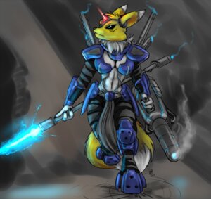 Rating: Safe Score: 0 Tags: anthro armor bandai_namco black_sclera blue_eyes boob_armor breasts canid canine cleavage clothed clothing crystal digimon digimon_(species) dual_wielding e621 energy_spear faulds female fur gem gorget holding_object holding_weapon laser_cannon laser_gun machine mammal midriff muscular muscular_anthro muscular_female navel pauldron poleyn power_armor ranged_weapon renamon s-nina sabatons solo vambrace weapon white_body white_fur yellow_body yellow_fur User: bunchy7s