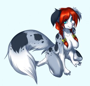 Rating: Questionable Score: 0 Tags: 2013 anthro biped blue_eyes border_collie breasts canid canine canis collie domestic_dog e621 featureless_breasts female fur hair herding_dog hi_res kneeling looking_at_viewer mammal naturally_censored nipple_tuft pastoral_dog pink_nose red_hair sammy_(unicornblue) sheepdog simple_background smile solo spots tail tuft unicornblue User: bunchy7s