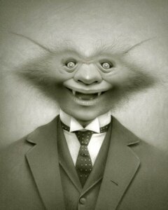 Rating: Safe Score: 0 Tags: accessory clothed clothing creepy e621 fangs hairy male monochrome monster necktie nightmare_fuel sepia smile solo stare suit teeth travis_louie User: bunchy7s