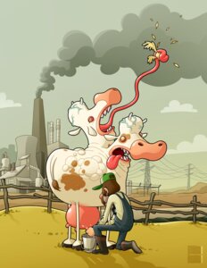 Rating: Safe Score: 0 Tags: avian bird bodily_fluids bovid bovine breast_milking bucket cattle cloud container detailed detailed_background duo e621 factory farmer feathers female lactating mammal mathieu_beaulieu nightmare_fuel pasture power_lines smoke smokestack teats toony udders what User: bunchy7s