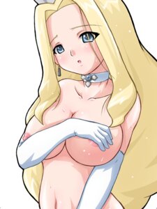 Rating: Questionable Score: 0 Tags: blonde_hair blue_eyes blush breast_hold breast_squeeze breasts choker covering elbow_gloves female girutaabo gloves hagane_(artist) large_breasts long_hair mega_man mega_man_battle_network nipples nude nude_cover princess_pride rule34 sweat User: bunchy7s