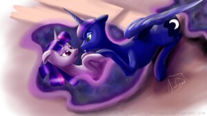 Rating: Safe Score: 0 Tags: 16:9 archonix blue_body blue_feathers cutie_mark duo e621 equid equine eye_contact feathered_wings feathers female female/female feral friendship_is_magic fur hair hasbro hi_res horn looking_at_another lying mammal multicolored_hair my_little_pony mythological_creature mythological_equine mythology on_back princess princess_luna_(mlp) purple_body purple_fur purple_hair royalty size_difference smile twilight_sparkle_(mlp) two_tone_hair unicorn widescreen winged_unicorn wings User: bunchy7s