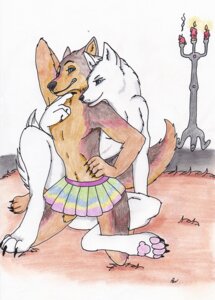 Rating: Questionable Score: 0 Tags: 4_toes anthro bottomwear candle canid canine canis claws clothed clothing crossdressing digitigrade domestic_dog duo e621 feet femboy fox german_shepherd herding_dog hindpaw kneeling male male/male mammal nucahfox nude pastoral_dog pawpads paws skirt tail toes topless wolf User: bunchy7s