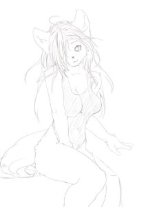 Rating: Questionable Score: 0 Tags: 3:4 anthro biped black_and_white breasts canid canine cleavage clothed clothing e621 female fur hair long_hair looking_at_viewer mammal monochrome one-piece_swimsuit simple_background sindoll sitting sketch solo swimwear white_background User: bunchy7s