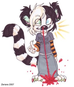 Rating: Questionable Score: 0 Tags: 2007 anthro blood bodily_fluids e621 female glamfur heterochromia lemur mammal primate ring-tailed_lemur solo strepsirrhine tail zeriara zeriara_(character) User: bunchy7s