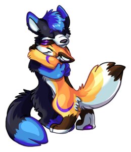 Rating: Safe Score: 0 Tags: anthro canid canine canis cuddling domestic_dog duo e621 eyes_closed female fluffy fluffy_tail fox hug kalida_(character) love male mammal nude pupspace silkenpaws simple_background size_difference tail white_background User: bunchy7s