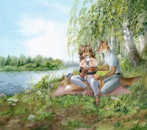 Rating: Safe Score: 0 Tags: anthro bag birch bottomwear canid canine clock clothed clothing date denim denim_bottomwear denim_clothing detailed_background duo e621 female flower footwear forest fox fully_clothed grass hair jeans male mammal nature nekoart outside pants picnic plant river romantic romantic_ambiance romantic_couple sandals scenery scenery_porn shoes sitting sky tail thermos traditional_media_(artwork) tree watch water wood wristwatch User: bunchy7s