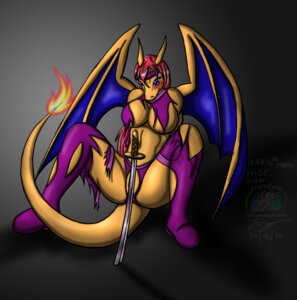 Rating: Questionable Score: 0 Tags: 2011 anthro big_breasts blue_eyes blush breasts censored charizard clothing convenient_censorship dragon e621 female fire flaming_tail generation_1_pokemon hair lizard long_hair looking_at_viewer melee_weapon membrane_(anatomy) membranous_wings mythological_creature mythological_scalie mythology nintendo non-mammal_breasts orange_body orange_skin planted_weapon pokemon pokemon_(species) red_hair reptile scalie simple_background snowfyre solo spread_legs spreading sword tail torn_clothing trish_(snowfyre) weapon wings User: bunchy7s