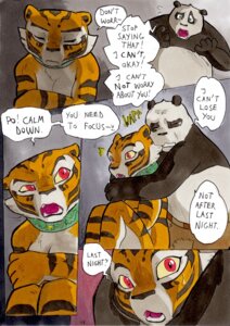 Rating: Questionable Score: 0 Tags: 2013 anthro bear better_late_than_never collar comic daigaijin dialogue dreamworks duo e621 english_text felid female giant_panda green_eyes kung_fu_panda male mammal master_po_ping master_tigress nude pantherine red_eyes slightly_chubby text tiger User: bunchy7s