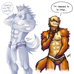 Rating: Explicit Score: 0 Tags: 1:1 abs anthro beaugilliam blue_eyes bottomwear briefs bulge canid canine canis claws clothed clothing collar detailed_bulge dialogue domestic_dog duo e621 english_text fangs fingerless_gloves front_view fur genital_outline gloves green_eyes grin hair hand_in_underwear handwear hi_res hibuki_crossbone humbuged looking_at_viewer male mammal muscular nipples pecs penis_outline piercing pink_nipples pose seductive short_hair shorts simple_background smile standing tail teeth text topless underwear undressing white_background wolf User: bunchy7s