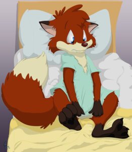 Rating: Safe Score: 0 Tags: anthro biped blue_eyes canid canine caribbean_fox e621 fox fur gloves_(marking) gown hospital hospital_gown lying male mammal markings on_back patient paws red_fox signature solo true_fox User: bunchy7s