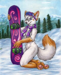 Rating: Safe Score: 0 Tags: 2010 4_toes 5_fingers anthro barefoot biped black_nose blue_eyes breasts brown_body brown_fur canid canine claws crossed_legs day detailed detailed_background dipstick_tail e621 eyewear eyewear_on_head fangs feet female fingers fox fur gloves_(marking) goggles green_eyes hair heterochromia holding_object inner_ear_fluff leg_markings looking_aside looking_at_viewer mammal markings mostly_nude multicolored_tail open_mouth open_smile outside plant ravyn scarf scarf_only short_hair side_view silentravyn sky smile snow snowboard socks_(marking) solo tail tail_markings teeth toes toony traditional_media_(artwork) tree tuft white_body white_fur white_hair User: bunchy7s