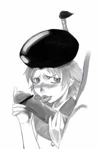 Rating: Explicit Score: 0 Tags: beret blush clothing fellatio female hair licking male melodye_(suikoden) monochrome oral paintbrush penis rule34 short_hair suikoden suikoden_i tears User: bunchy7s