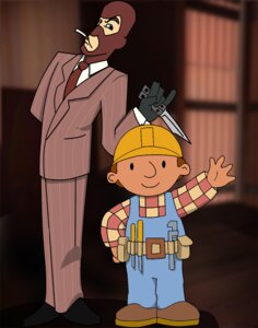 Rating: Safe Score: 0 Tags: 2010 2fort 4_fingers accessory armor belt belt_buckle black_clothing black_footwear black_shoes blue_clothing blue_overalls bob_the_builder bob_the_builder_(series) bottomwear brown_clothing brown_footwear brown_shoes buckle cigarette cigarette_in_mouth closed_smile clothed clothed_human clothed_male clothing crossover digital_drawing_(artwork) digital_media_(artwork) dot_eyes duo e621 eightysix english_description fingers footwear fully_clothed fully_clothed_human fully_clothed_male grandfathered_content hard_hat hat headgear headwear helmet holding_knife holding_object human human_only humor knife larger_human larger_male looking_at_viewer male male_human mammal mouth_closed necktie not_furry object_in_mouth overalls pants pink_bottomwear pink_clothing pink_pants pink_suit red_mask red_necktie reliable_excavation_demolition screencap screencap_background shaded shoes simple_eyes simple_shading size_difference smaller_human smaller_male smile smiling_at_viewer spy_(team_fortress_2) standing suit tan_belt tan_body tan_skin team_fortress_2 tools valve valve_corporation wrench yellow_clothing yellow_hat yellow_headwear User: bunchy7s