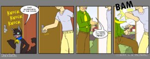Rating: Safe Score: 0 Tags: alpha_channel anthro bell blue_eyes collar comic dialogue domestic_cat e621 english_text felid feline felis group housepets! human humor male mammal maxwell_(housepets!) official_art peta rick_griffin simple_background sound_effects speech_bubble tail text transparent_background url violence User: bunchy7s