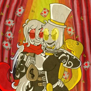 Rating: Questionable Score: 0 Tags: 1:1 bag breasts bullet card clothing duo e621 eyewear female glasses gun hat headgear headwear heart_symbol money playing_card ranged_weapon sibling_(lore) sister_(lore) sisters_(lore) spy_(team_fortress_2) team_fortress_2 thief valve valve_corporation vonder vonderdevil weapon yellow_body User: bunchy7s