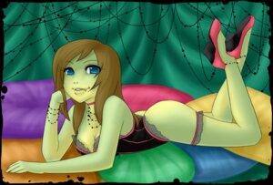 Rating: Questionable Score: 0 Tags: 2010 amphibian anthro biped blue_eyes breasts brown_hair cleavage clothed clothing corset e621 fangs female footwear frog frogela green_body green_skin hair harem harem_outfit high_heels jewelry lingerie littlemacarons looking_at_viewer lying pinup pose shoes smile smiling_at_viewer solo teeth topwear translucent translucent_hair User: bunchy7s