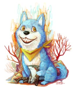 Rating: Safe Score: 0 Tags: ambiguous_gender aquatic canid canine canis domestic_dog duo e621 feral fish looking_at_viewer mammal plant scarf shark sharp_teeth sitting size_difference tail teeth tree wood yellow_eyes yumesanme User: bunchy7s