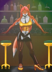 Rating: Questionable Score: 0 Tags: 2009 abs anthro bar biceps canid canine clothing dress e621 female fox hi_res mammal muscular muscular_anthro muscular_female pogiforce solo tail vicki_f User: bunchy7s