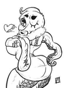 Rating: Questionable Score: 0 Tags: aquatic big_butt blowing_kiss butt cephalopod clothing coleoid dress e621 female heart_symbol mollusk monochrome octopodiform one_eye_closed poda poppy_opossum solo tentacles unknown_artist wink User: bunchy7s