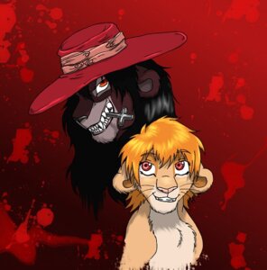 Rating: Safe Score: 0 Tags: alucard_(hellsing) clawshawt clothing cosplay cross crossover disney duo e621 felid female feral hat headgear headwear hellsing lion male mammal object_in_mouth pantherine parody red_eyes seras_victoria the_lion_king undead vampire User: bunchy7s Rating: Safe Score: 0 Tags: alucard_(hellsing) clawshawt clothing cosplay cross crossover disney duo e621 felid female feral hat headgear headwear hellsing lion male mammal object_in_mouth pantherine parody red_eyes seras_victoria the_lion_king undead vampire User: bunchy7s