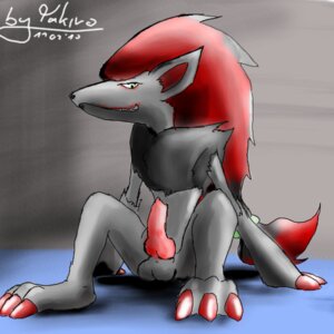 Rating: Explicit Score: 0 Tags: 1:1 anthro balls biped canid canine claws e621 erection generation_5_pokemon genitals green_eyes knot low_res male mammal nintendo nude penis pokemon pokemon_(species) sitting smile solo takiro_(artist) toe_claws zoroark User: bunchy7s
