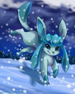 Rating: Safe Score: 0 Tags: ambiguous_gender blue_eyes blue_theme cool_colors detailed_background e621 eeveelution feral generation_4_pokemon glaceon looking_at_viewer mysticcookie night nintendo outside pokemon pokemon_(species) snow snowing solo tail User: bunchy7s