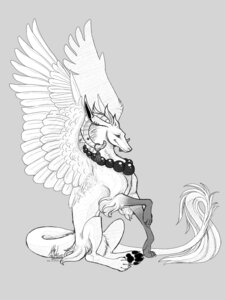 Rating: Safe Score: 0 Tags: 2013 3:4 ambiguous_gender chutkat dragon e621 ear_piercing feathered_dragon feathered_scalie feathered_wings feathers feral fur furred_dragon furred_scalie horn jewelry monochrome mythological_creature mythological_scalie mythology necklace paws piercing scalie sitting solo tail wings User: bunchy7s