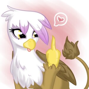 Rating: Safe Score: 0 Tags: 1:1 avian bamboodog beak brown_body brown_feathers e621 eyelashes feathered_wings feathers female feral friendship_is_magic gesture gilda_(mlp) gryphon hand_gesture hasbro heart_symbol middle_finger my_little_pony mythological_avian mythological_creature mythology purple_body purple_feathers simple_background solo speech_bubble tail tail_tuft tongue toony tuft white_body white_feathers wings yellow_eyes User: bunchy7s