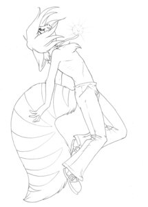 Rating: Safe Score: 0 Tags: 2006 anthro big_tail biped black_and_white bottomwear chest_tuft clothed clothing e621 footwear hair hibbary inner_ear_fluff kosumi looking_up male monochrome pants shoes short_hair side_view simple_background sketch solo stripes tail topless tuft white_background User: bunchy7s