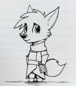 Rating: Safe Score: 0 Tags: ambiguous_gender anthro big_eyes biped black_and_white canid canine chibi clothed clothing cobalt_snow conditional_dnp e621 fox fully_clothed gloves handwear ida_(cobalt_snow) lined_paper looking_aside looking_at_viewer mammal monochrome point_zero sketch smile solo standing toony traditional_media_(artwork) User: bunchy7s