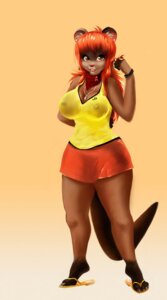 Rating: Questionable Score: 0 Tags: 4_toes anthro big_breasts breasts brown_body brown_eyes brown_fur claws clothed clothing domestic_ferret e621 feet female fingerless_(marking) footwear front_view full-length_portrait fur hair hand_behind_back inner_ear_fluff jewelry leg_markings lips long_hair looking_at_viewer mammal markings mewpan mustelid musteline necklace orange_hair portrait red_nose sandals shoes socks_(marking) solo tail toes true_musteline tuft weasel wide_hips User: bunchy7s