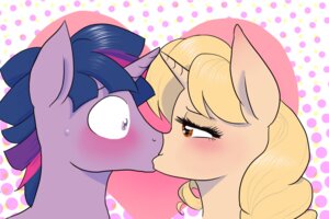 Rating: Safe Score: 0 Tags: 2014 blonde_hair blush bodily_fluids brown_eyes crossgender digital_media_(artwork) duo e621 equid equine eye_contact eyelashes female friendship_is_magic fur hair hasbro heart_background horn kiss_on_lips kissing looking_at_another male mammal multicolored_hair my_little_pony mythological_creature mythological_equine mythology naomiknight17 ponification purple_body purple_eyes purple_fur purple_hair simple_background sweat sweatdrop tara_strong tumblr twilight_sparkle_(mlp) two_tone_hair unicorn User: bunchy7s